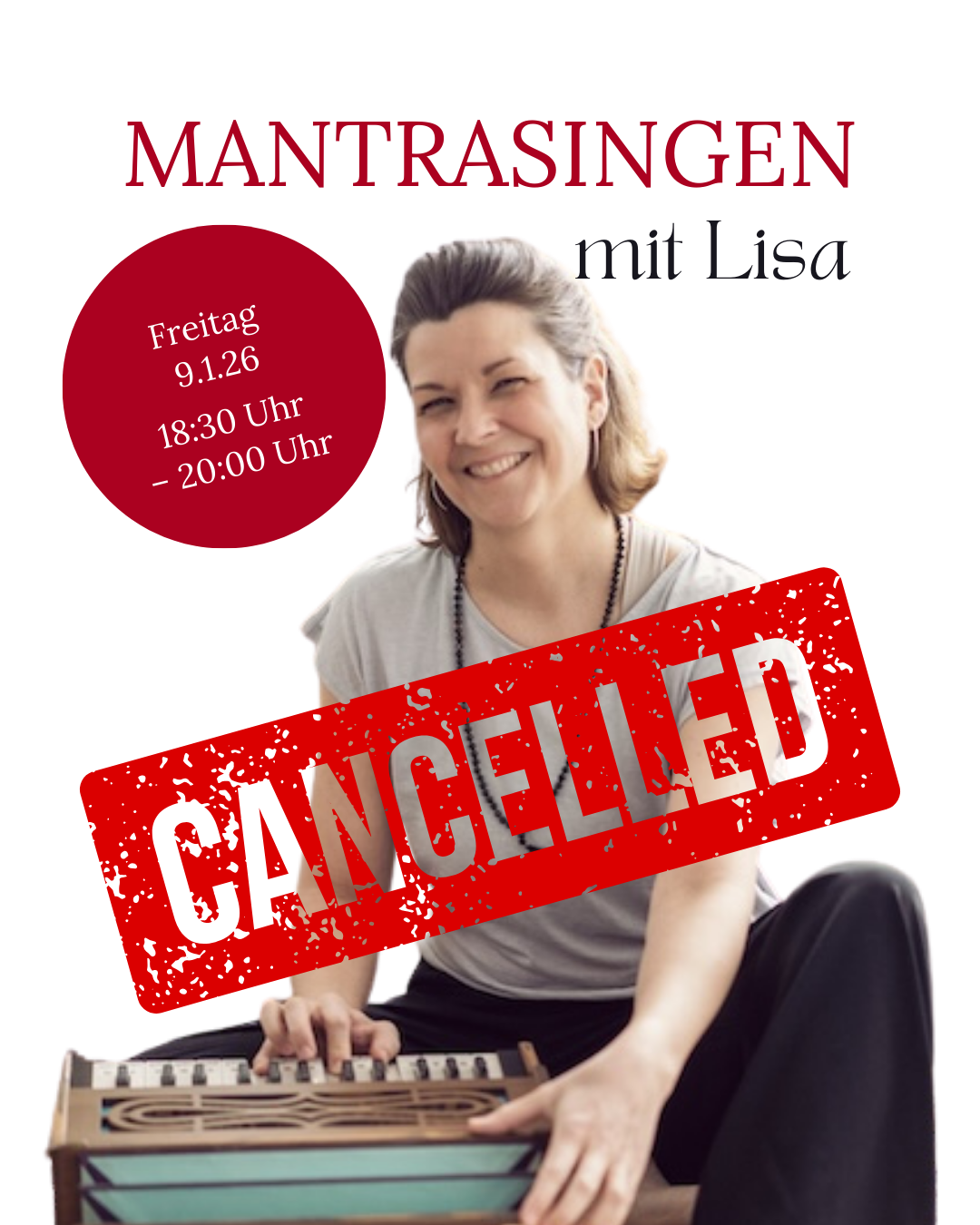 Aufgrund der Wetterwarnung sagen wir leider das Mantrasingen am Freitag den 9.1. ab!
